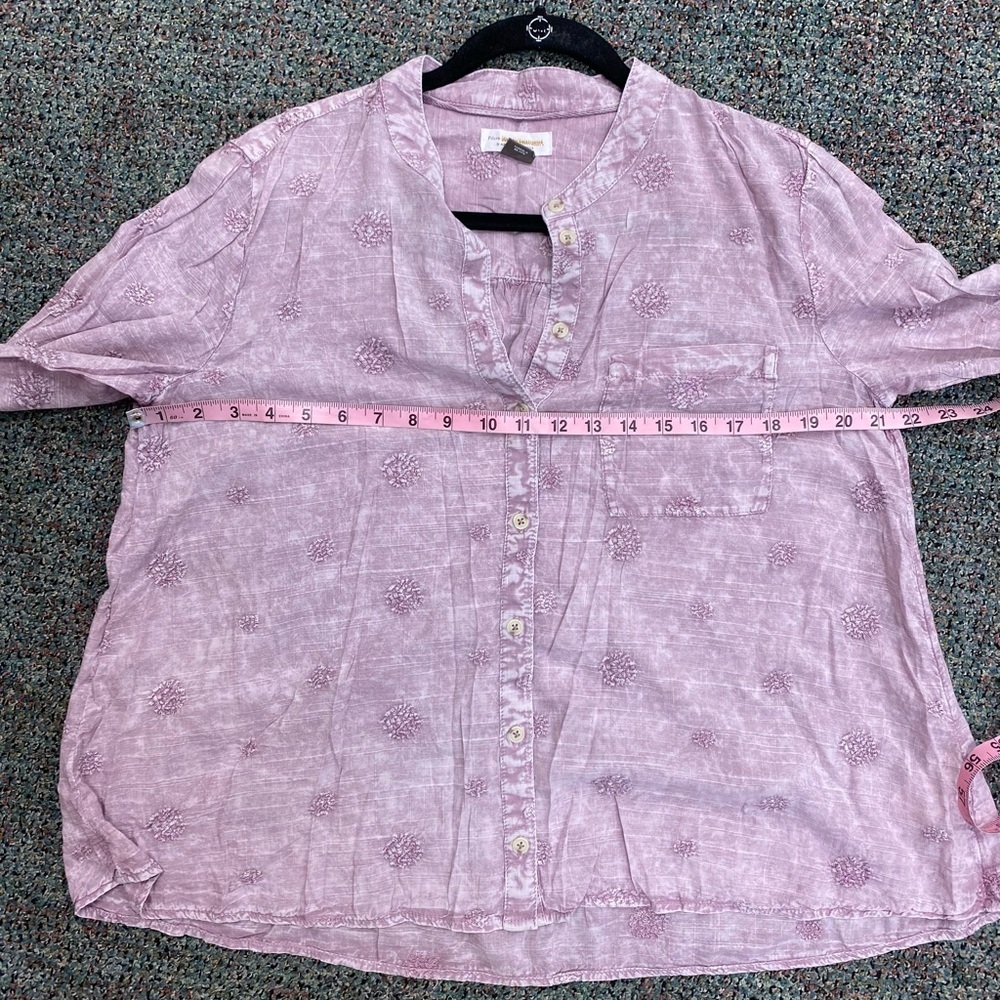 Anthropologie Pilcro Whitney Embroidered Trapeze Buttondown Lilac Size Small - Picture 9 of 14